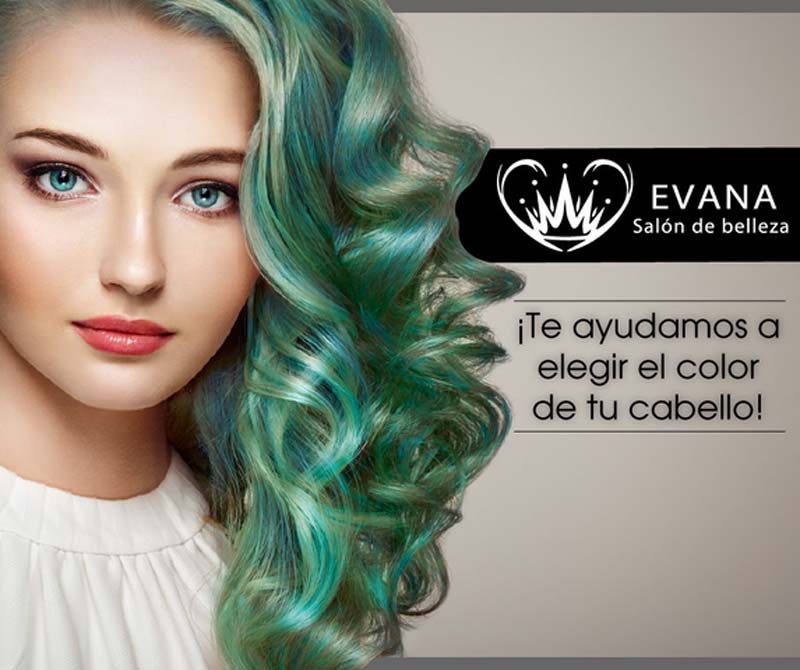 Evana Peluquería y Salón de Belleza cabello verde